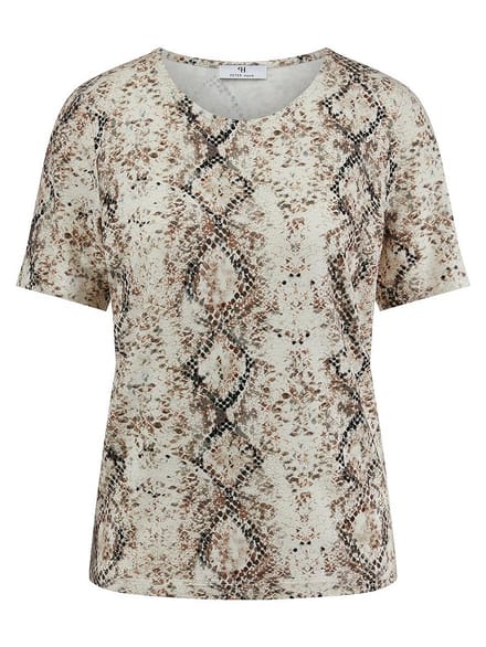 Shirt ronde hals Van Peter Hahn beige
