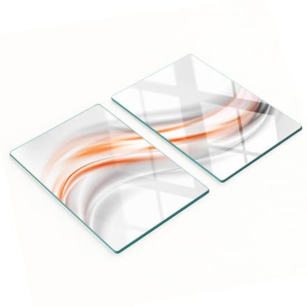 Stijlvolle en duurzame glazen borden met abstracte golfprint 2x40x52 cm