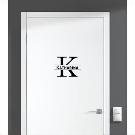 Deursticker Met Naam -  Katharina - Zwart
