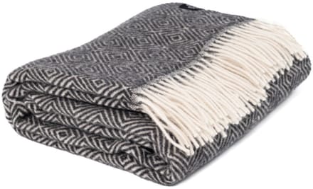 WOOOL Plaid - Diamond (Antraciet) - 140x200cm - 100% Wol