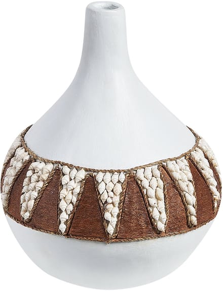 SIMPANG - Decoratieve vaas - Wit - Terracotta