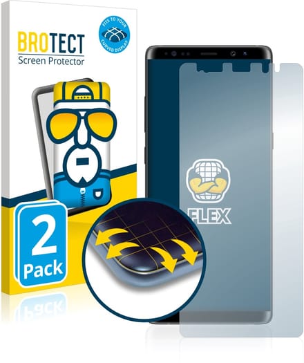 BROTECT - Screenprotector voor Samsung Galaxy Note 8 - Folie Beschermfolie transparant volledig dekking - 2 Stuks