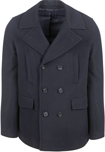 Suitable Caban Coat Wol Donkerblauw (navy) - Maat 54 - Heren - Mantels & coats