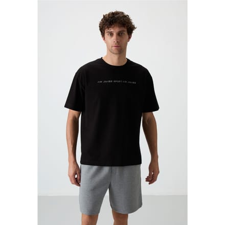 Overmaatse T-shirt met ronde hals en print