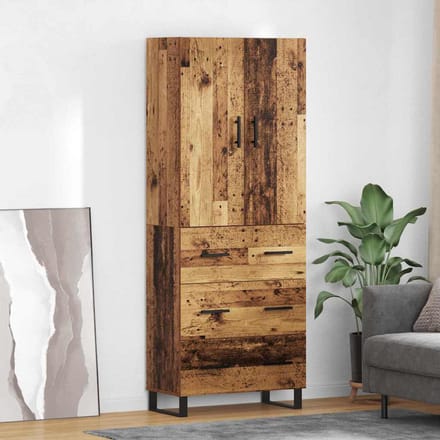 vidaXL - Highboard - 2 - st - Oud - Hout - 69,5 - x - 34 - x - 180 - cm
