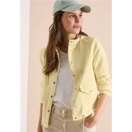Denim jack met capuchon en knopen