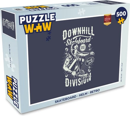 Puzzel Skateboard - Helm - Retro - Legpuzzel - Puzzel 500 stukjes