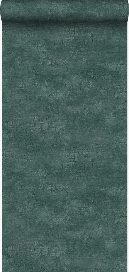 Origin Wallcoverings behang natuursteen met craquelé effect smaragd groen - 347561 - 53 cm x 10,05 m