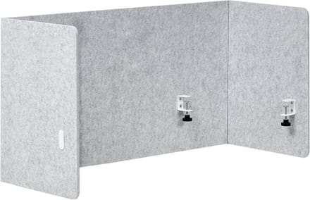 BELIANI SOLOA - Bureauscherm - Grijs - 120 x 60 cm - Polyester