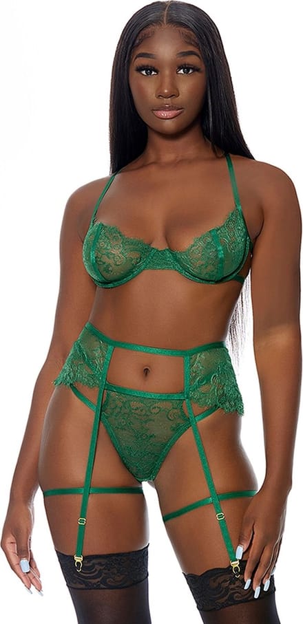 Forplay Blooming Season - Lingerie Set emerald S