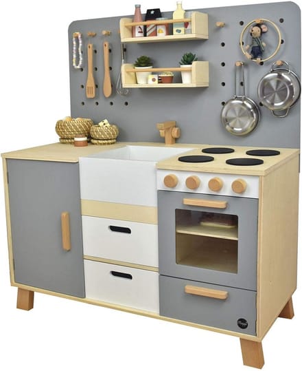 Houten Speelkeuken voor Kinderen met Geperforeerd Paneel