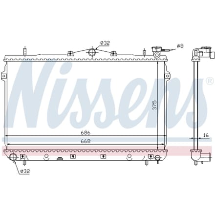 Radiator, motorkoeling NISSENS 62298