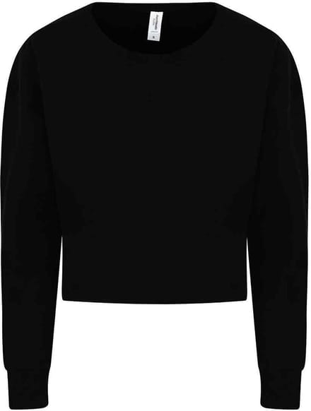 Dames Cropped Sweatshirt Deep Black L
