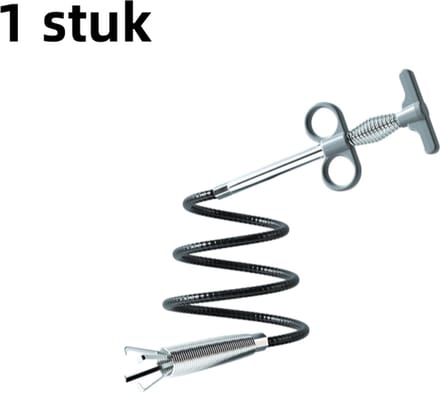 1 stuk - Rioolbuisbaggermachine - klauwhaak - draadveer rioolbaggermachine - toilet- en gootsteenbuisbaggermachine - grijs (60cm)