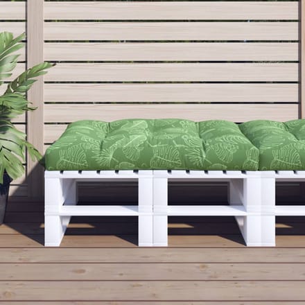 vidaXL - Palletkussen - bladpatroon - 120x80x12 - cm - stof