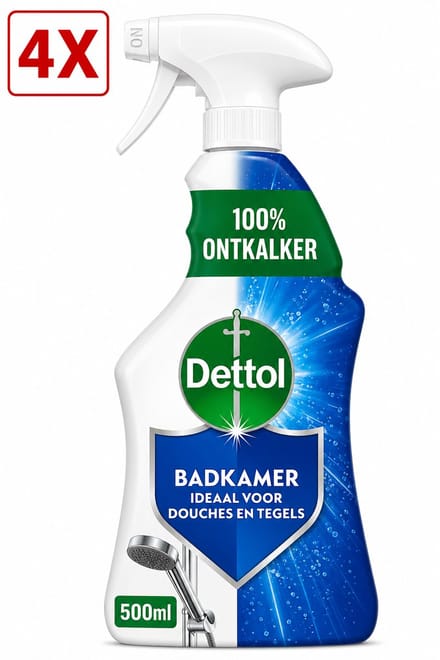 4 x Dettol Allesreiniger Spray Power & Fresh - Badkamer - 500 ml