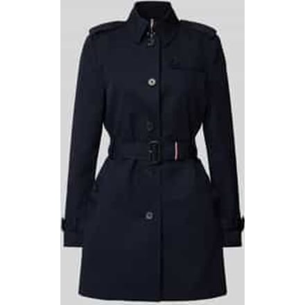 Trenchcoat met riem en schouderpatten