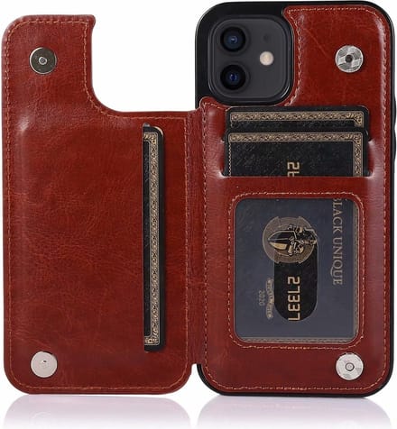 Hoesje geschikt voor iPhone 11 - Backcover - Pasjeshouder - Portemonnee - Kunstleer - Bruin