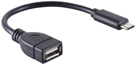 USB-C (m) - USB-A (v) adapter | USB2.0 | OTG | zwart | 0,15 meter