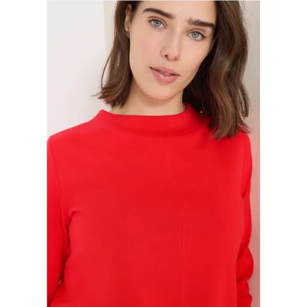 Shirt met trechtervormige hals in effen kleur
