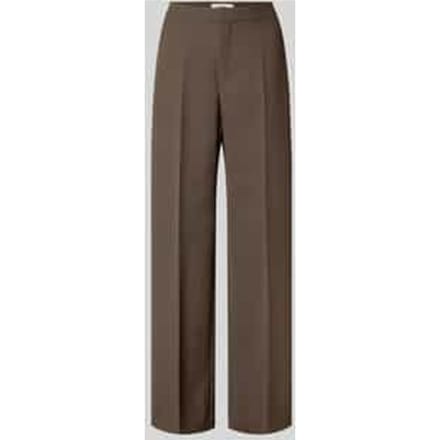 straight fit pantalon met persplooien model 'Leya Miley'