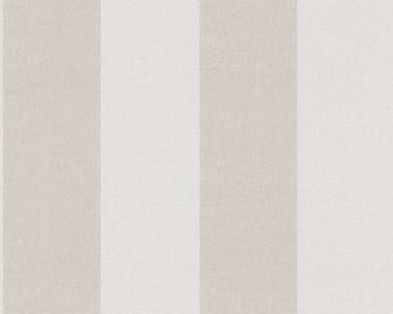 STREPEN BEHANG | Linnenstructuur - Wit Bruin Beige - A.S. Création Pure Elegance