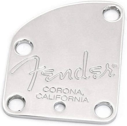 Fender Deluxe Strat Halsplaat - Chromen 4-Bouts Bevestiging