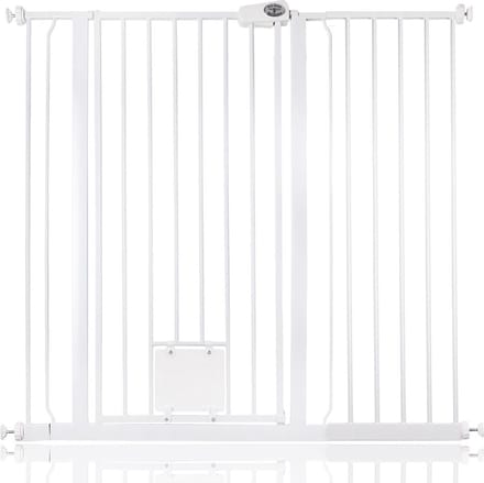 Bettacare Hoog Hek met Kattenluik, 113,8cm - 121,4cm, Wit, 104cm Hoog
