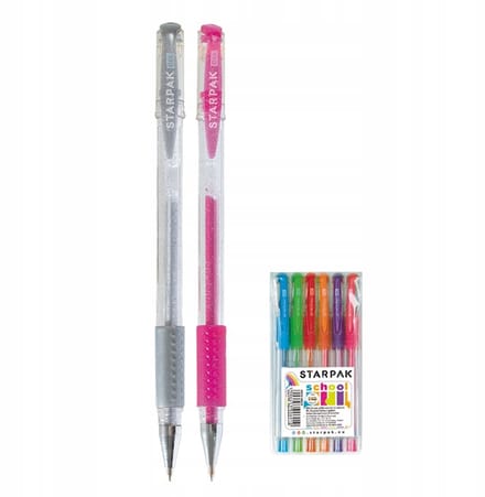 Glittergelpenset met grip - 6 kleuren