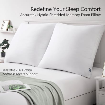 Set van 2 Hybride Crushed Memory Foam Kussens 40 x 40 cm met Removable Cover