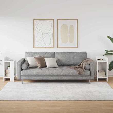 vidaXL - Bijzettafels - 2 - st - met - plank - 25,5x27x60 - cm - wit