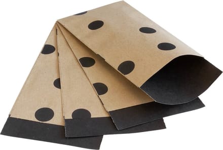 200x papieren zakjes Bruin kraft Stippen 7x13cm