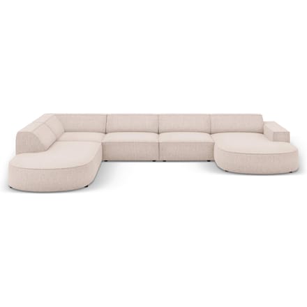 7-zitshoekbank Jodie links chenille afgerond | Micadoni Home