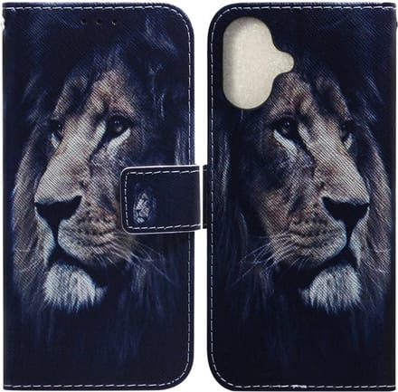 BookCover Etui Hoes Mapje geschikt voor iPhone 16 - Leeuw