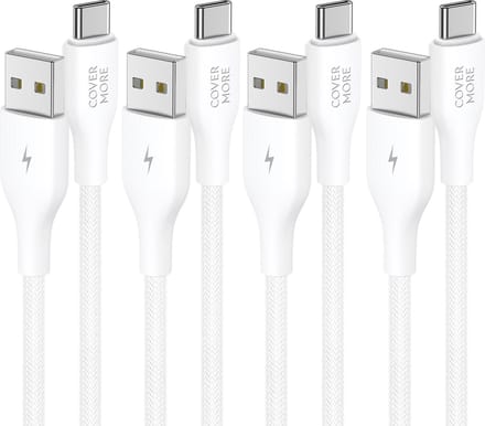 Usb kabel geschikt voor Samsung - 1m - 4 stuks - Laadkabel - Oplaadkabel - Wit