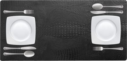 NOOBLU Tafelloper DUBL - Croco Midnight black - Lengte: 85 cm, Aantal: 1 tafelloper