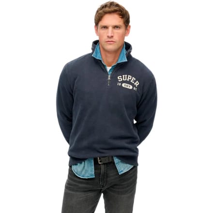 Superdry - Athletic Essentials sweatshirt met halve rits - Heren - Truien