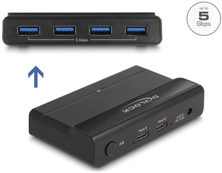Delock USB 5 Gbps Switch 4 x Device and 2 x Host