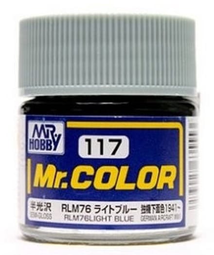 Gunze Mr. Hobby C-117 - Mr. Color 10 ml RLM76 Light Blue - Lacquer Modelbouwverf