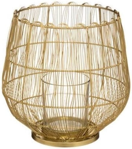 Photophore 1 ondersteuning 18 x 19 cm gouden draad - Plastic - Goud - SILUMEN