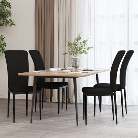 vidaXL - Eetkamerstoelen - 4 - st - fluweel - zwart
