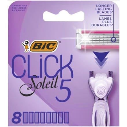 BIC Click 5 Soleil - Scheermesjes - Voor Vrouwen - 8 Navullingen - Dames Scheermes met 5 Scheerbladen - 8 Stuks