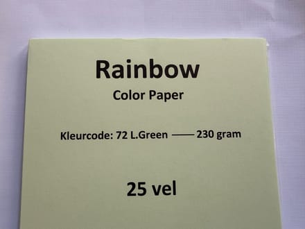 Rainbow Kl-72 ligt groen 25 vel 230 gram (!) papier