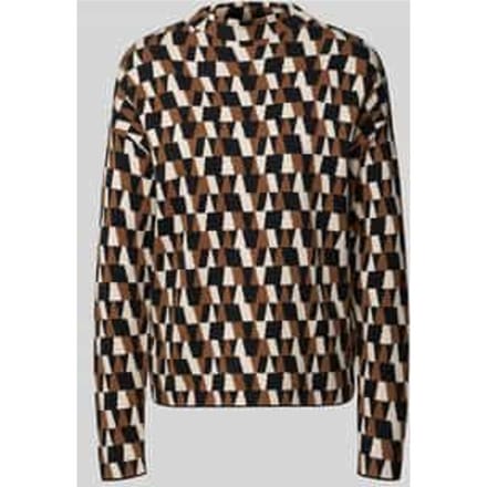 Oversized gebreide pullover met geribde opstaande kraag