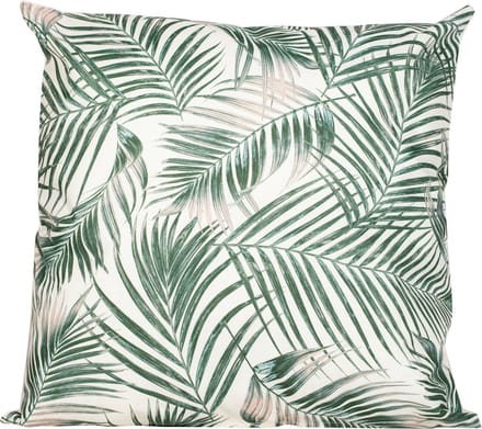 Anna's collection buitenkussen palm - wit/groen - 60 x 60 cm - Water en UV bestendig