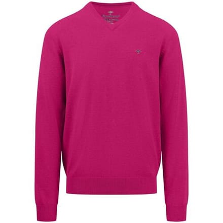 Fynch-Hatton Trui V-Neck Uni Superfine Cotton Malaga / male