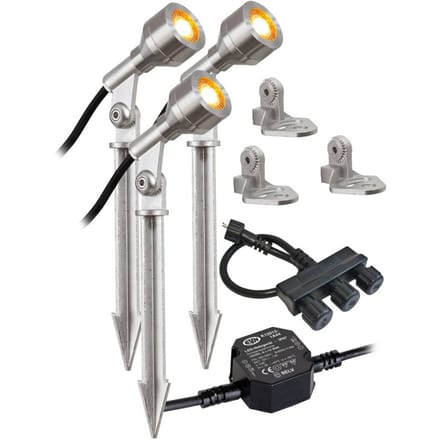 EVN P68123502-3 LED buitenspot, 3 per set, 3.000K