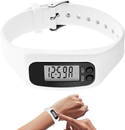 Stappenteller Horloge - Activiteitstracker Armband - Dagelijkse Beweging - Groot LCD Scherm - 25 x 2.7 cm - Wit