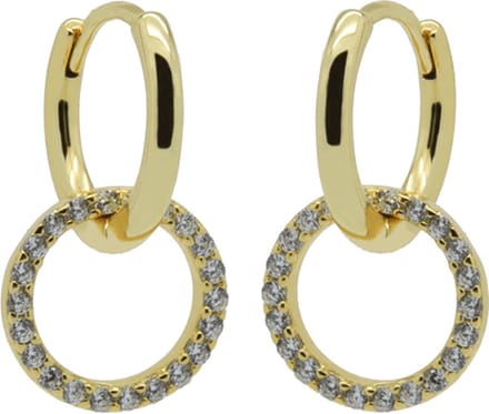 Karma Oorringen Hinged Hoops Double Hoop Zirconia 12MM Goud