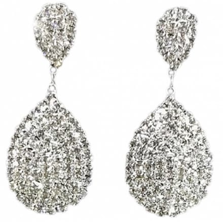 Lange oorbellen- Druppel -ovaal- strass-Charme Bijoux